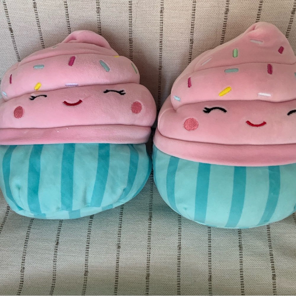 Pair of Squishmallows Diedre The Cupcake Plush 7.5” Toys in Perfect Condition